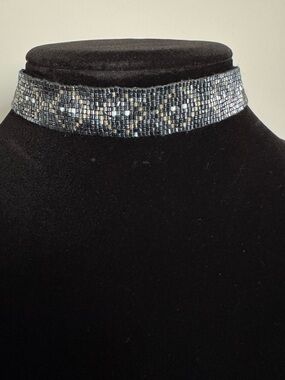 Sparkling Silver Beaded Choker Necklace